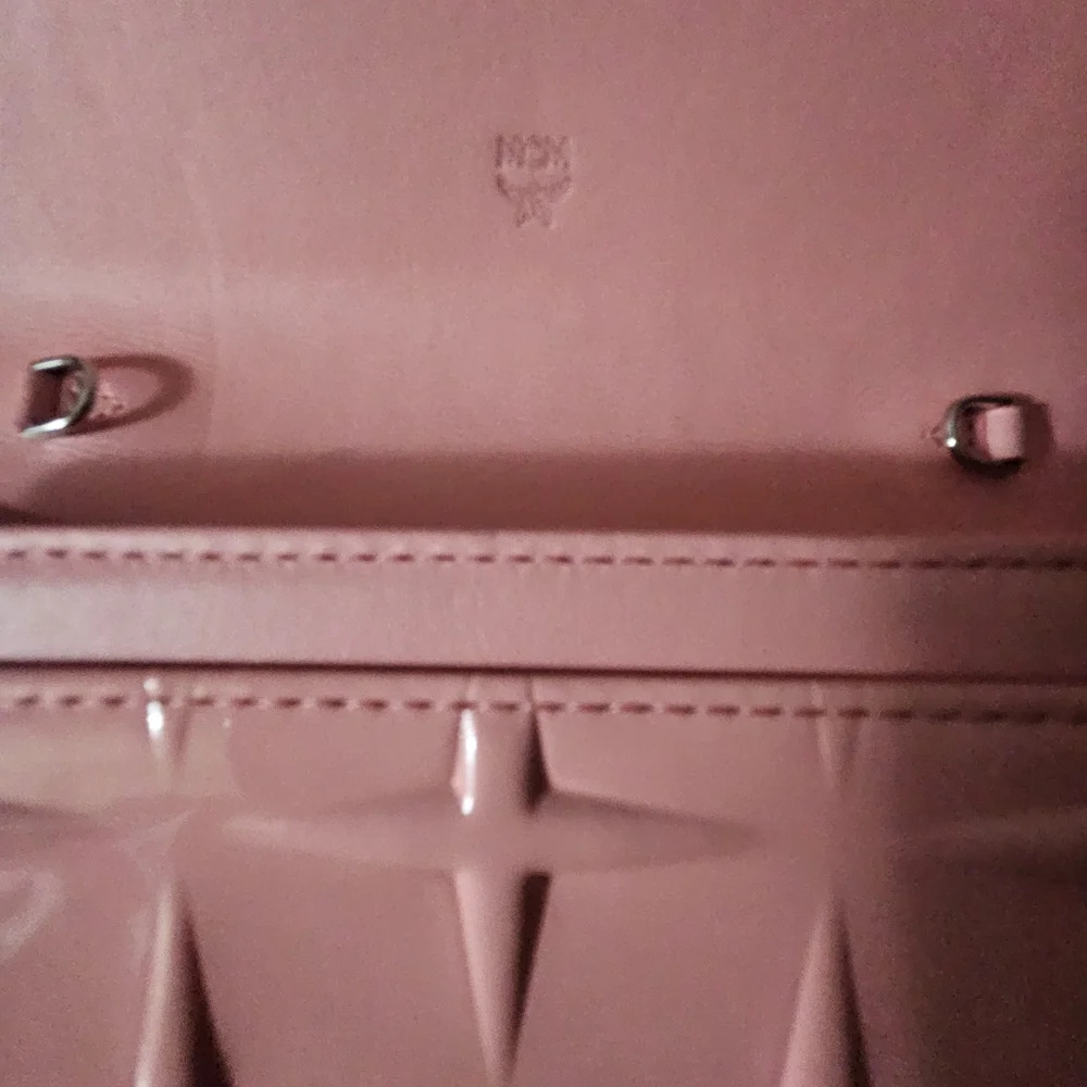 MCM Pink Patent Leather Diamond Millie Crossbody Wallet - Womens